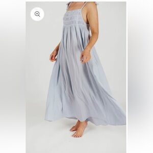 Worth Collective Almeria Smocked double/bubble gauze Maxi Dress SMALL